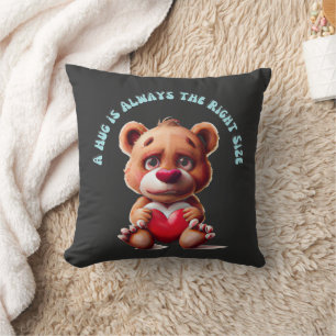 Teddybjörn knuffar kudde
