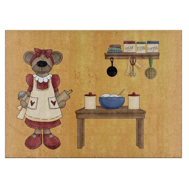 Teddybjörn kock skärbräda (Framsidan)