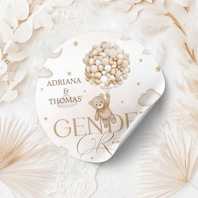 Teddybjörn könsbestämning runt klistermärke (Skapare uppladdad)