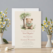 Teddybjörn läser nästa kapitel Baby shower