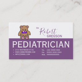 Teddybjörn Lila Pediatrisk Tidbok Tidsbeställning Kort