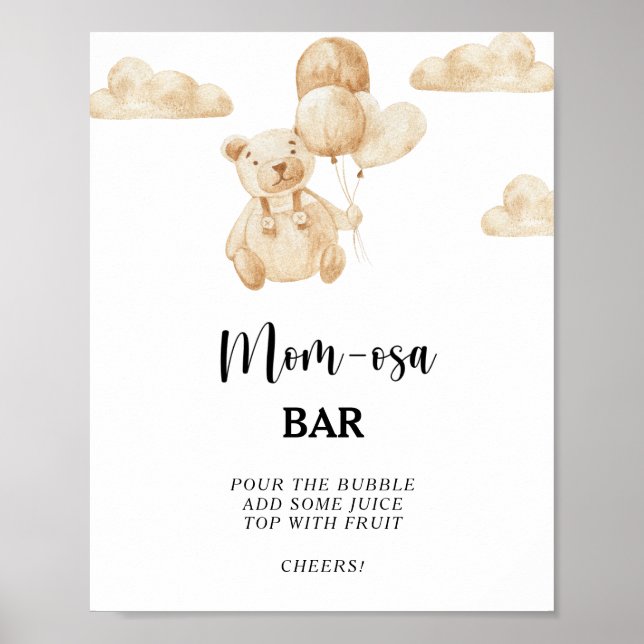 Teddybjörn \ Mamma-osa bar  Affisch (Framsidan)