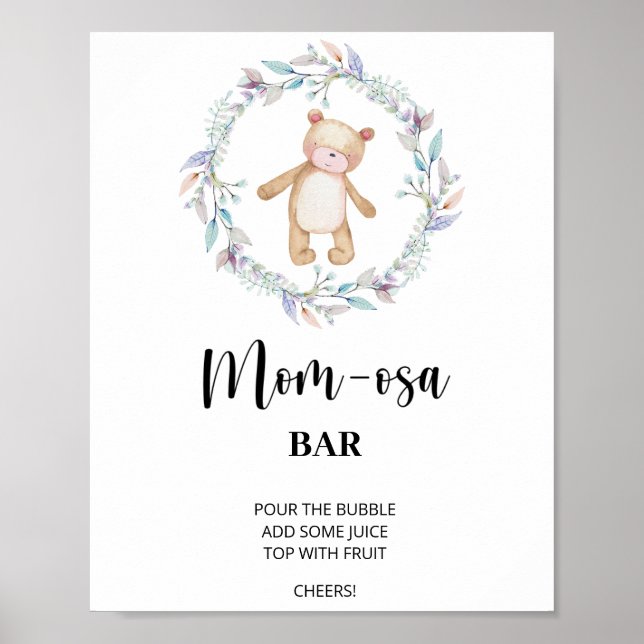 Teddybjörn \ Mamma-osa bar Poster (Framsidan)