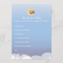 Teddybjörn Måne Baby Shower Önskningar För Bebis