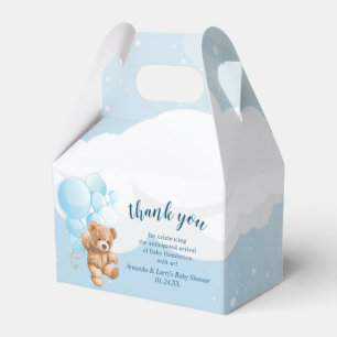 Teddybjörn med blå ballonger Favor-box Presentaskar