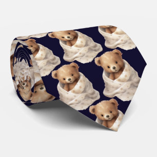 Teddybjörn med filt halsduk slips