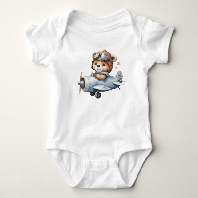 Teddybjörn med helikopter  t shirt (Framsida)
