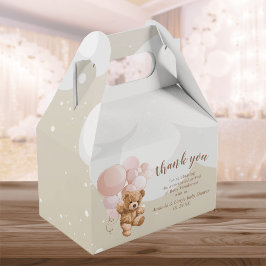 Teddybjörn med rosa ballonger Favor-box Presentaskar