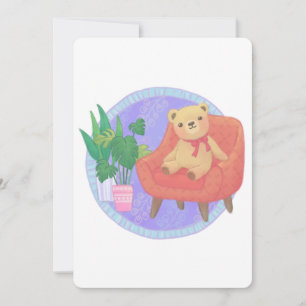 Teddybjörn & Möbelillustration Inbjudningar