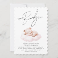 Teddybjörn Moln Nästan Väntar Flicka Bebis Shower