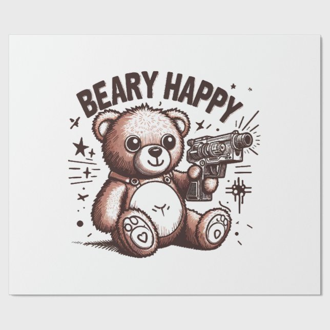 Teddybjörn Mycket Glad Presentpapper (Platt)