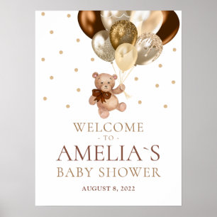 Teddybjörn Napptar inte Välkommen Baby Shower Affi Poster