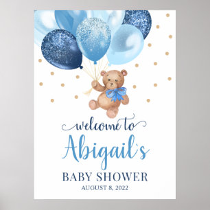 Teddybjörn Napptar Välkommen Baby Shower Affisch