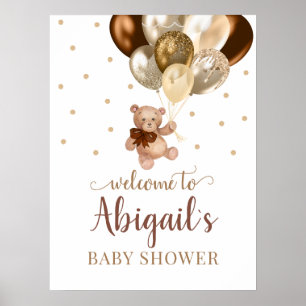 Teddybjörn Napptar Välkommen Baby Shower Affisch