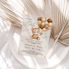 Teddybjörn Neutrala Ballonger Barnkalas Inbjudningar