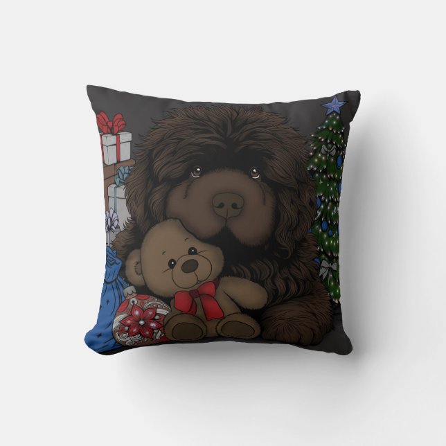 Teddybjörn Newfoundland valp hund Kudde (Framsida)