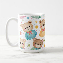 Teddybjörn och blommor kaffemugg