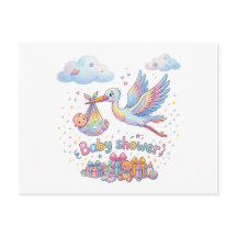 Teddybjörn och fågel | Baby Shower Konst