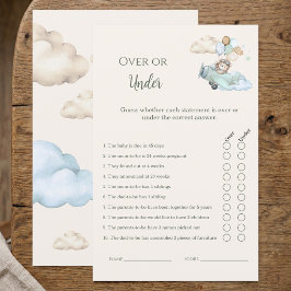 Teddybjörn över eller under Baby Shower-spel