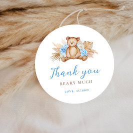Teddybjörn Pampasgräs Beary Mycket Tack Runt Klistermärke