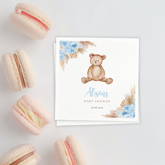 Teddybjörn Pampasgräs Pappersservett (Skapare uppladdad)