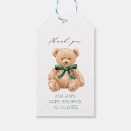 Teddybjörn Pojke Bebis Badrum Presentetikett