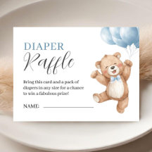 Teddybjörn Pojke Bebis Shower Blöja Lotteri