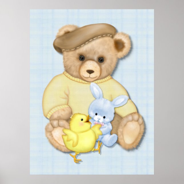 Teddybjörn Pojke Leksaksrum Leka Poster (Framsidan)