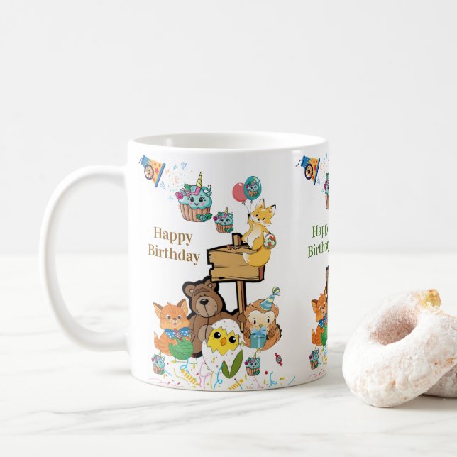 Teddybjörn Rävgamla Fågel Katt Keramikkopp Kaffemugg (Med munk)