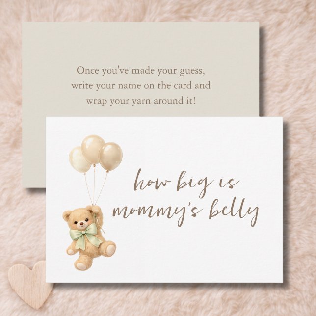 Teddybjörn regn Hur stor är mammas mage kort (Skapare uppladdad)