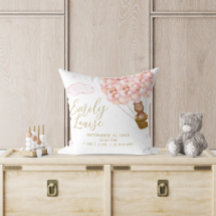 Teddybjörn Rosa ballonger Babyflicka Födelsestatis