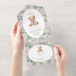 Teddybjörn, Rosa Band, Rosa Blommor, Första Födels