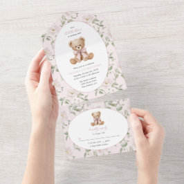 Teddybjörn, Rosa Band, Rosa Blommor, Första Födels
