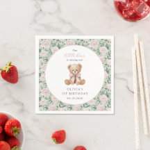 Teddybjörn, Rosa Band, Rosa Blommor, Första Födels