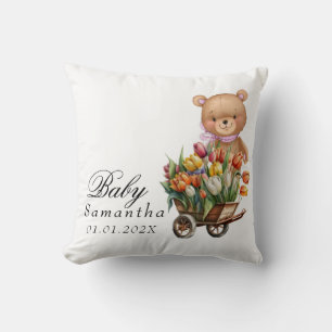 Teddybjörn Rosa Rustik Blomma Kudde