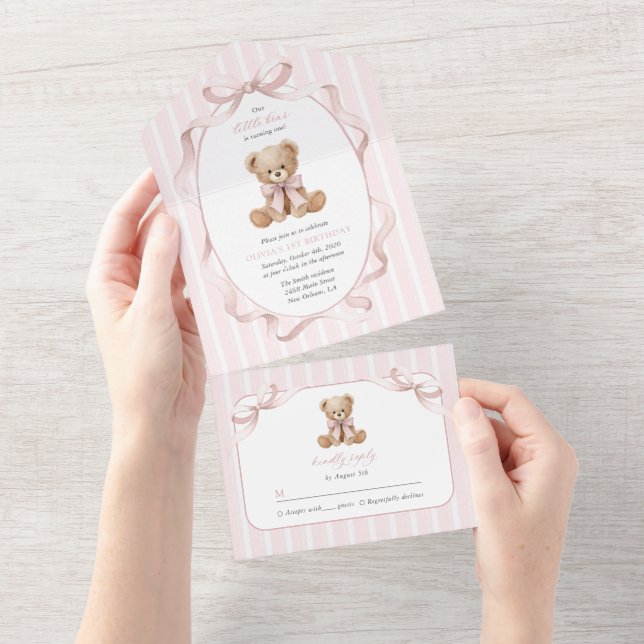 Teddybjörn, Rosa slinga, Rosa ränder, Första födel (Avrivbar del)