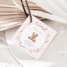 Teddybjörn, Rosa Slöja, Rosa Ränder, Första Födels Gåvor Etiketter