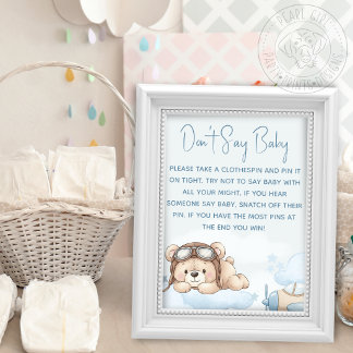 Teddybjörn Säga inte Baby Shower-spel