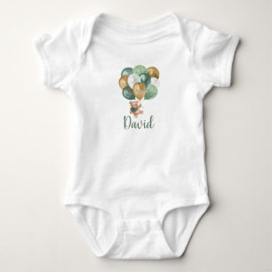 Teddybjörn Sagegröna och gyllene ballonger T Shirt