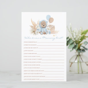 Teddybjörn som känner Mamma Bäst Baby Shower Lek