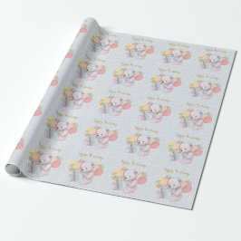 Teddybjörn som läser en bok Baby i blomning Presentpapper
