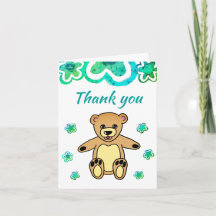 Teddybjörn Turkosa Blommor Bebis Bjudning