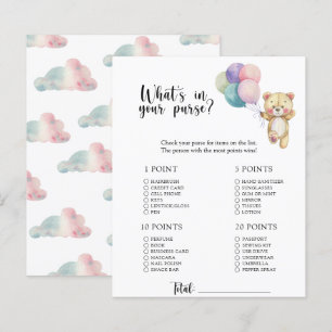 Teddybjörn - Vad har du i handväskan baby shower s