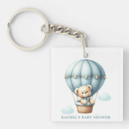 Teddybjörn Varm Luft Ballong Baby Shower Nyckelrin