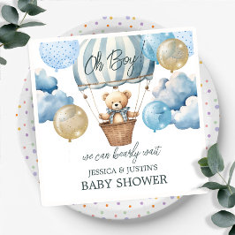 Teddybjörn Varm luftballong Baby Shower Pappersservett