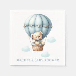 Teddybjörn varmluftsballong baby shower servetter