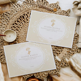 Teddybjörn Vintage Baby Shower Blöja Lotteri Tilläggskort