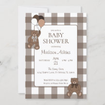Teddybjörnar Baby Pojke Brun Bebis Shower