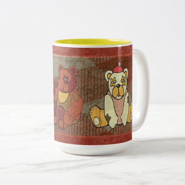 Teddybjörnar Mug Två-Tonad Mugg (Framsida höger)