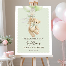 Teddybjörnballonger Baby Shower Välkomstskylt